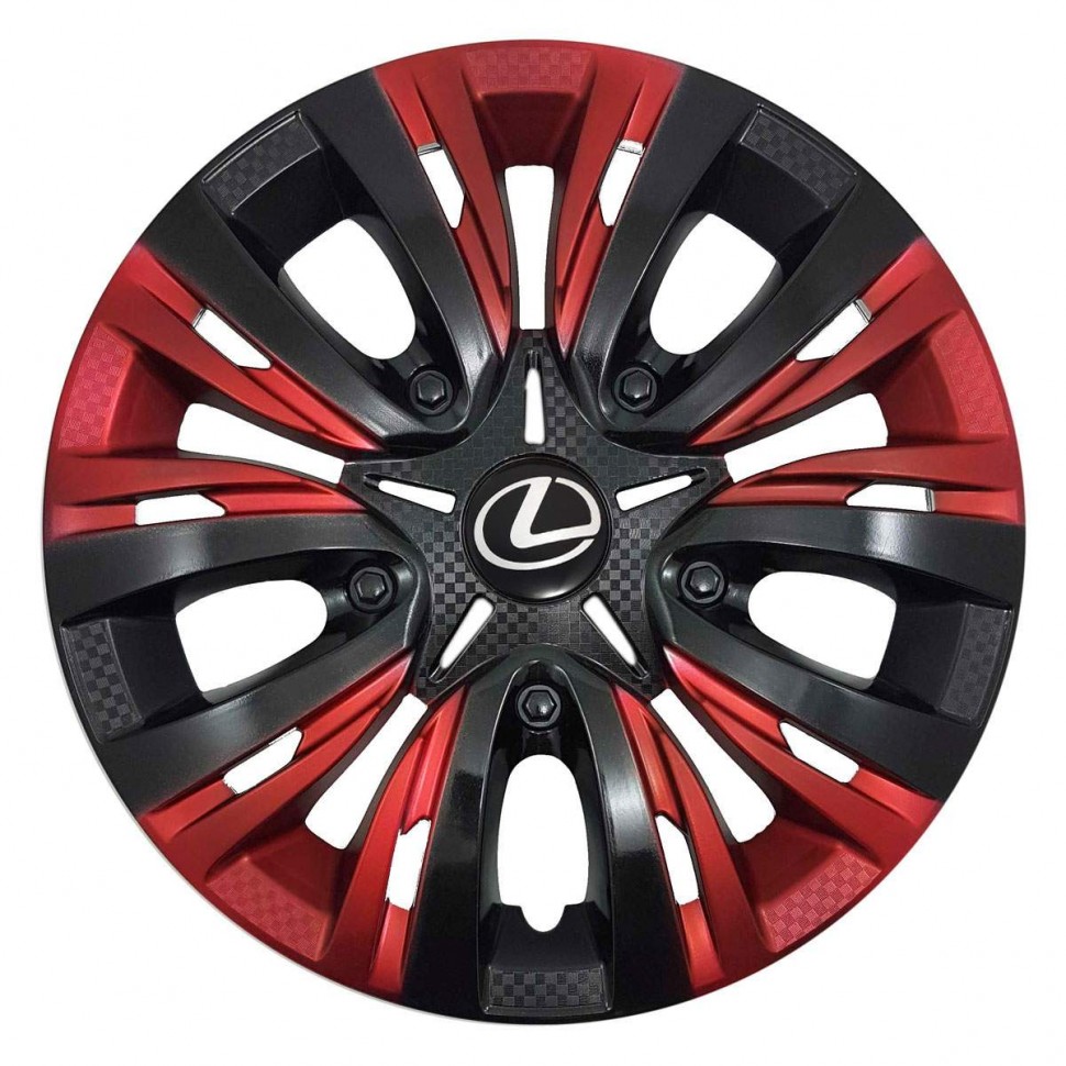 Купить колпаки на диски Lexus Lion Carbon Red Mix 14 в Москве, продажа в  интернет-магазине